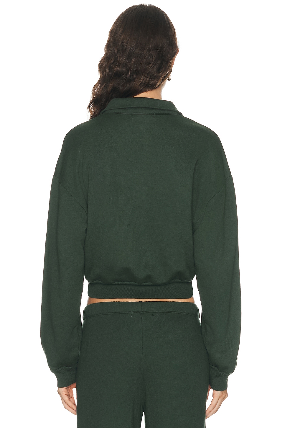 ÉTERNE Cropped French Terry Polo Sweatshirt