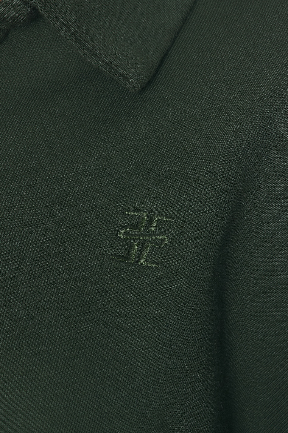ÉTERNE Cropped French Terry Polo Sweatshirt