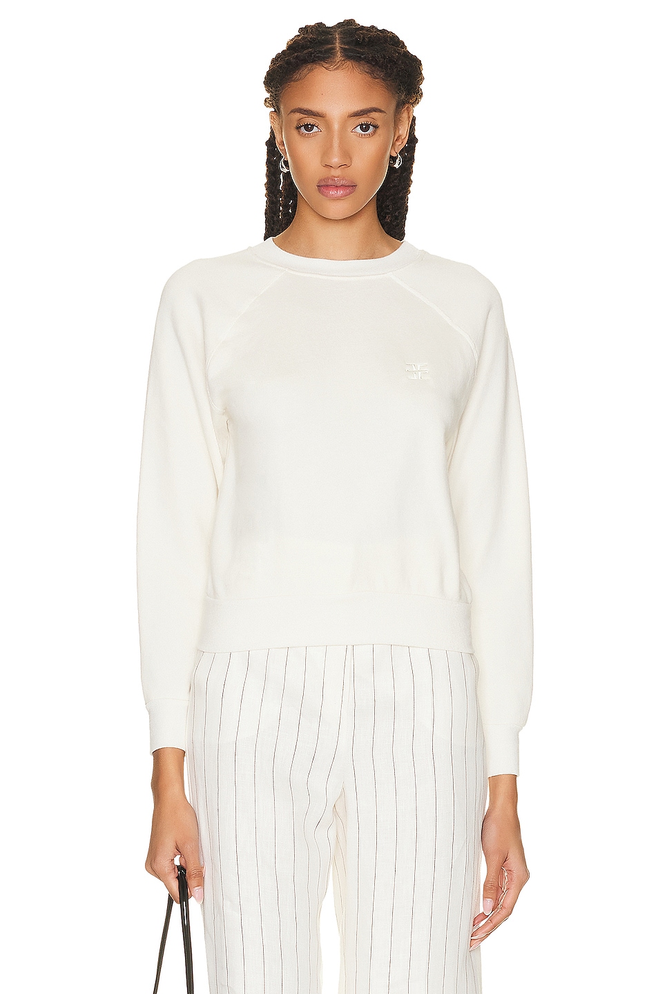 Image 1 of Eterne Raglan Sweatshirt in Cream