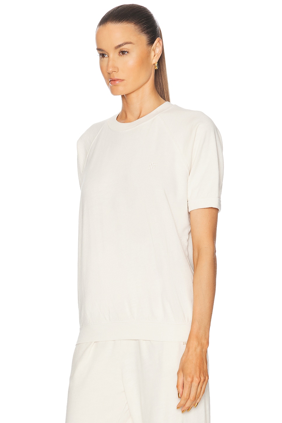 Éterne Sonny Short Sleeve Sweatshirt In White