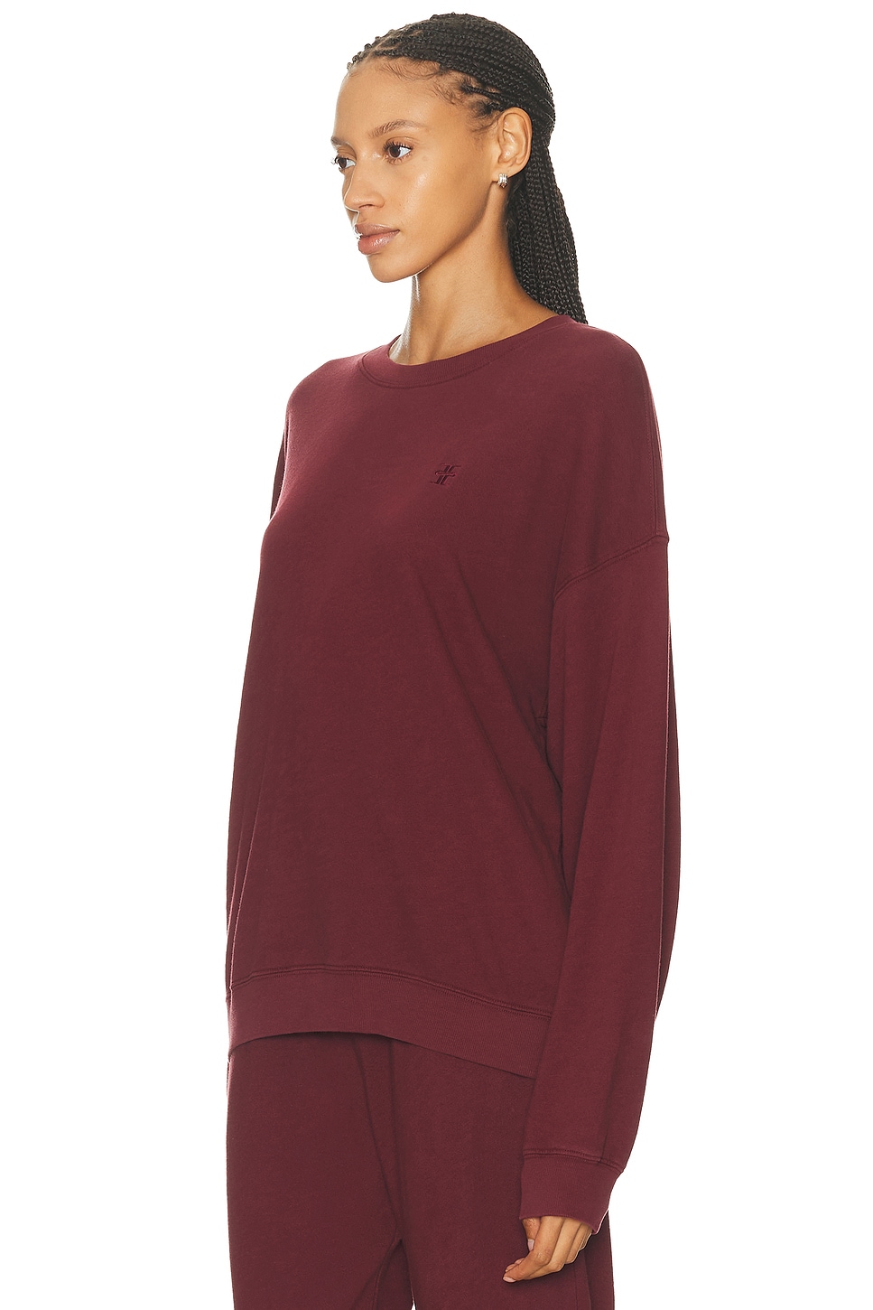 Éterne Oversized Lightweight French Terry Crewneck Sweatshirt In Brown