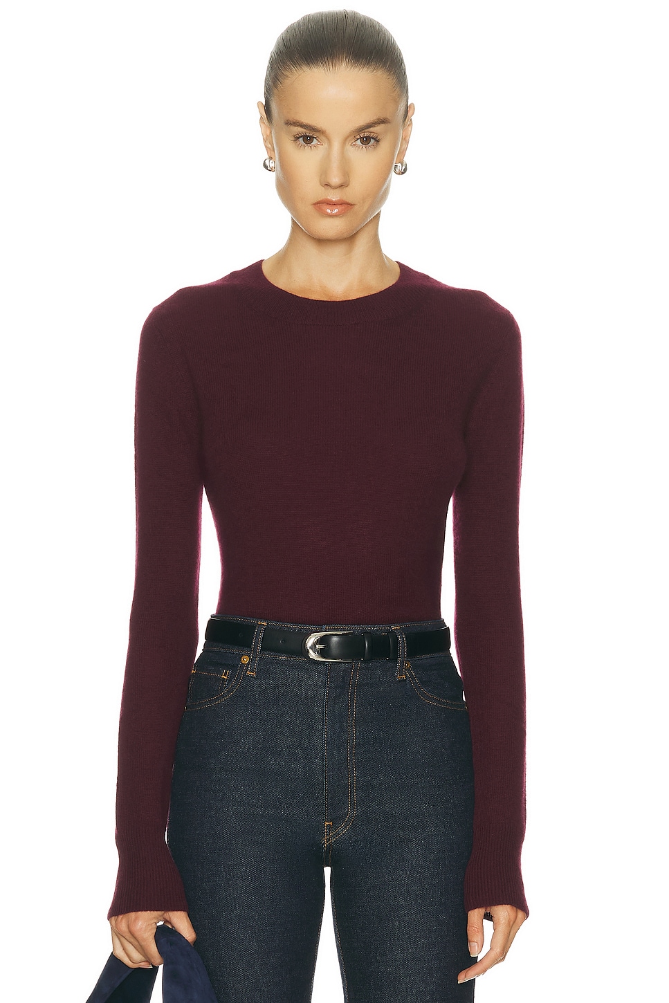 Image 1 of Eterne Francis Cashmere Sweater in Oxblood
