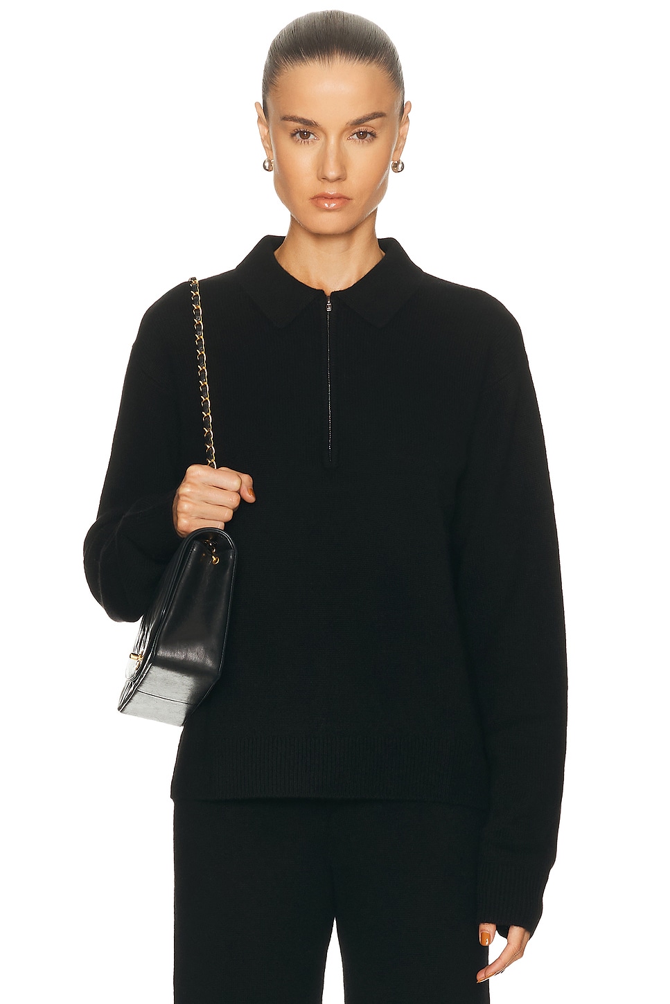 Image 1 of Eterne Blaise Cashmere Sweater in Black