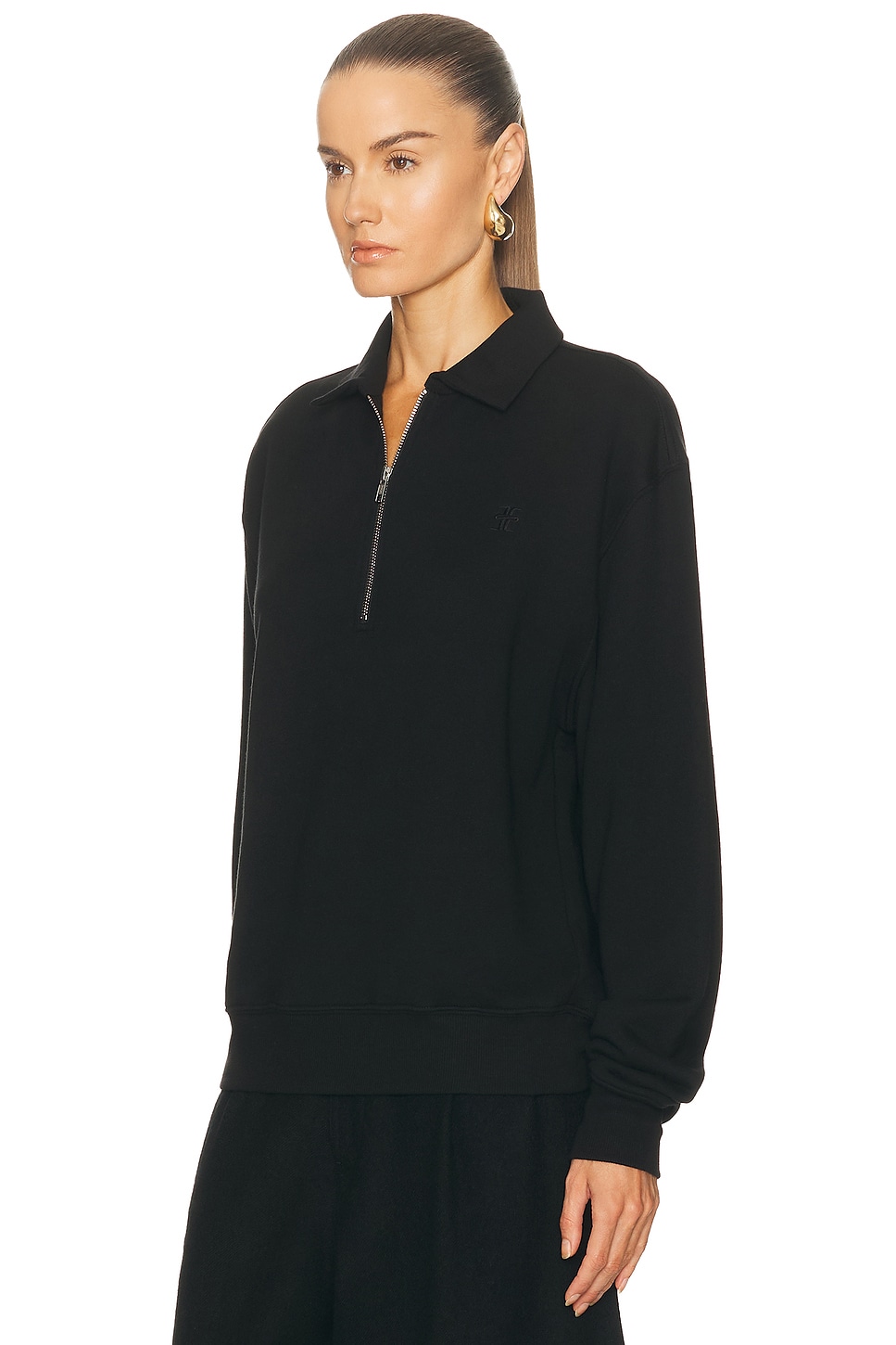 Éterne Zip-up Polo Sweatshirt In Black