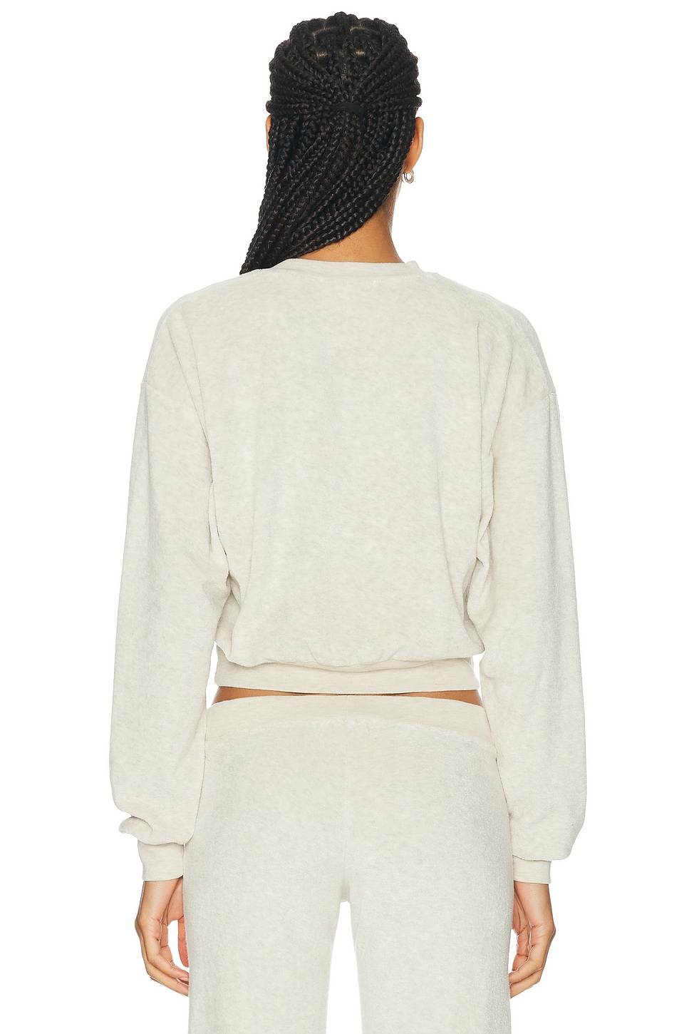 Eterne Cropped V-Neck Terry Sweatshirt | Thumbnail 3 Eterne Cropped V-Neck Terry Sweatshirt | Thumbnail 3