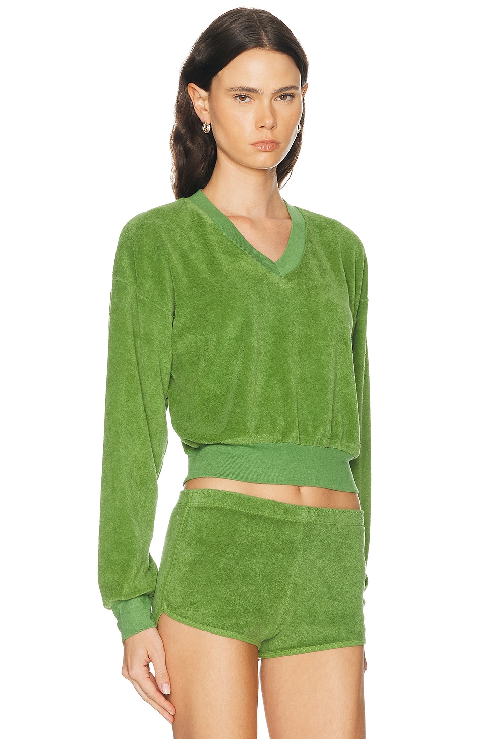Eterne Cropped V-Neck Sweatshirt | Thumbnail 2