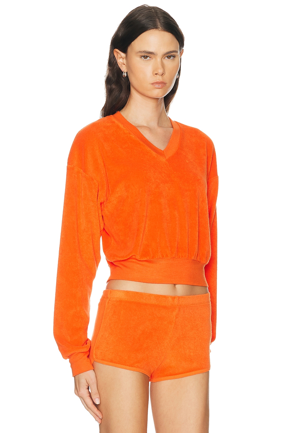 Eterne Cropped V-Neck Terry Sweatshirt | Thumbnail 2
