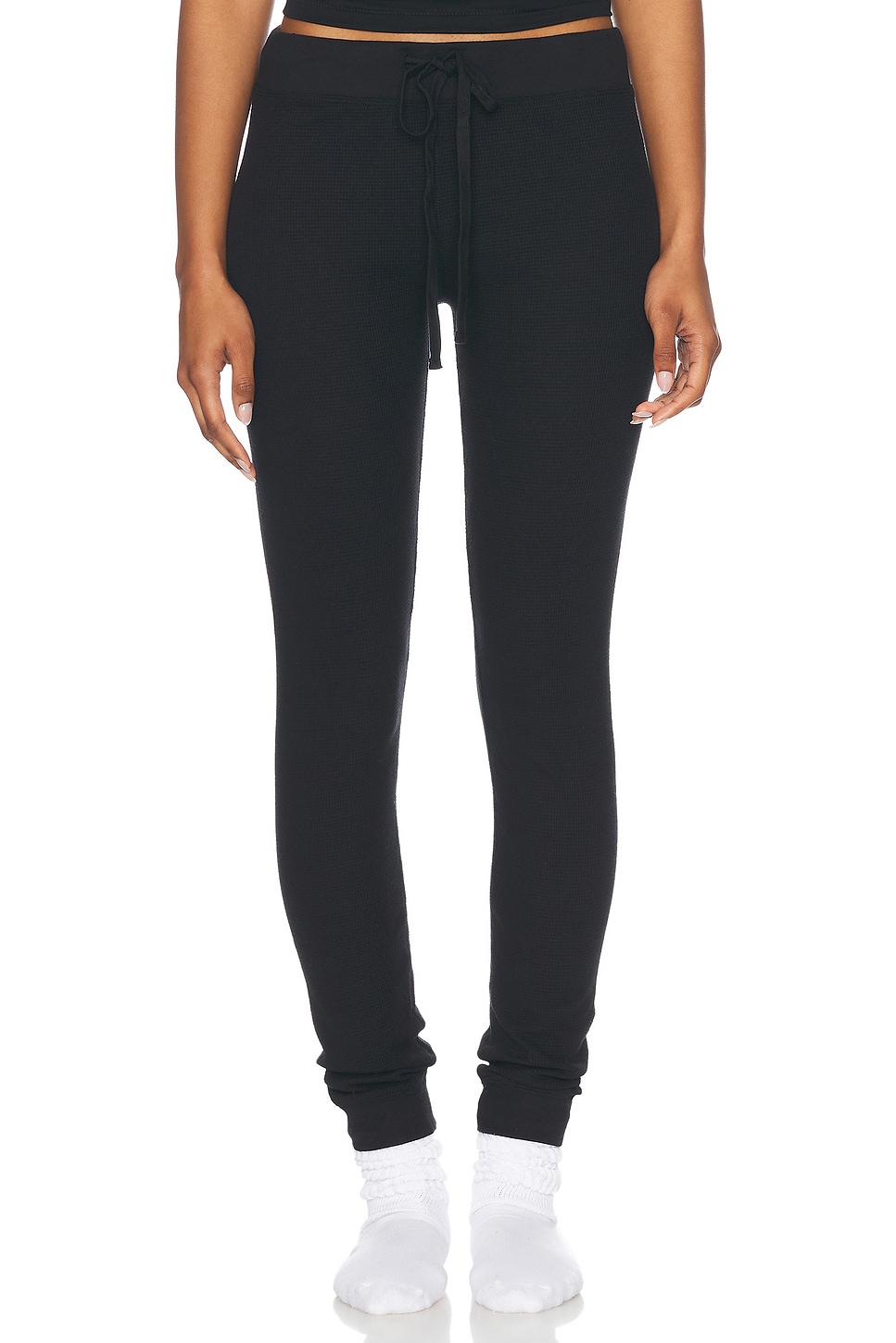 Eterne Thermal Drawstring Pant in Black