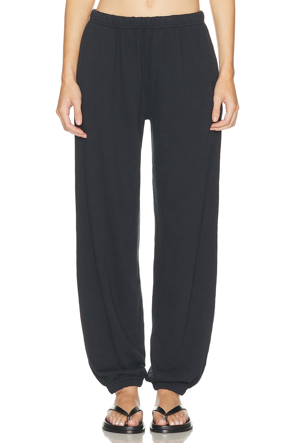Image 1 of Eterne Boyfriend Lightweight French Terry Pocket Sweatpant in Faded Black