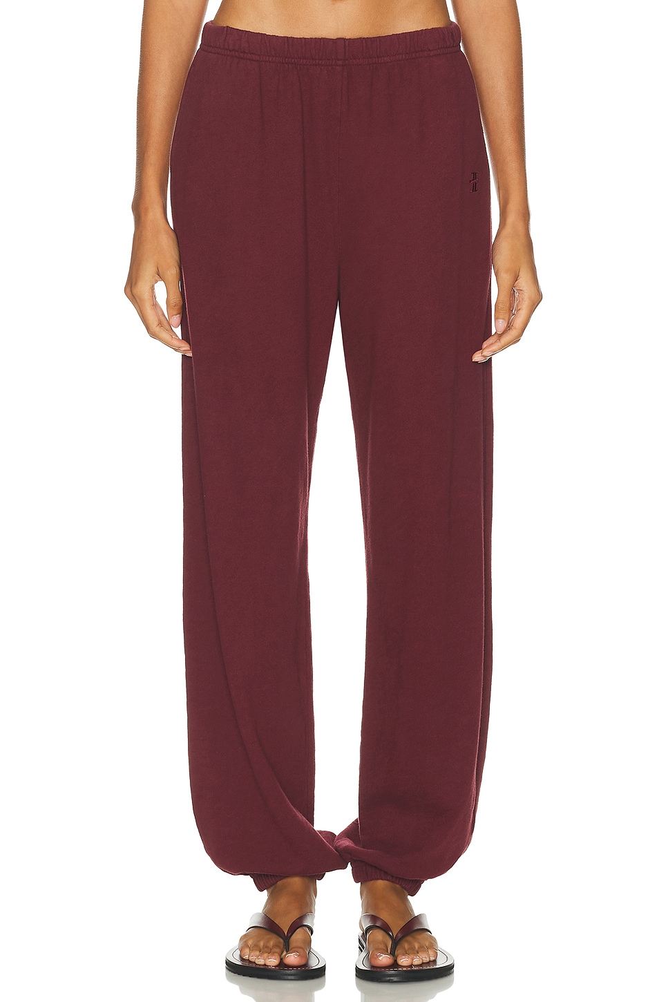 Éterne Boyfriend Lightweight French Terry Pocket Sweatpant In Brown