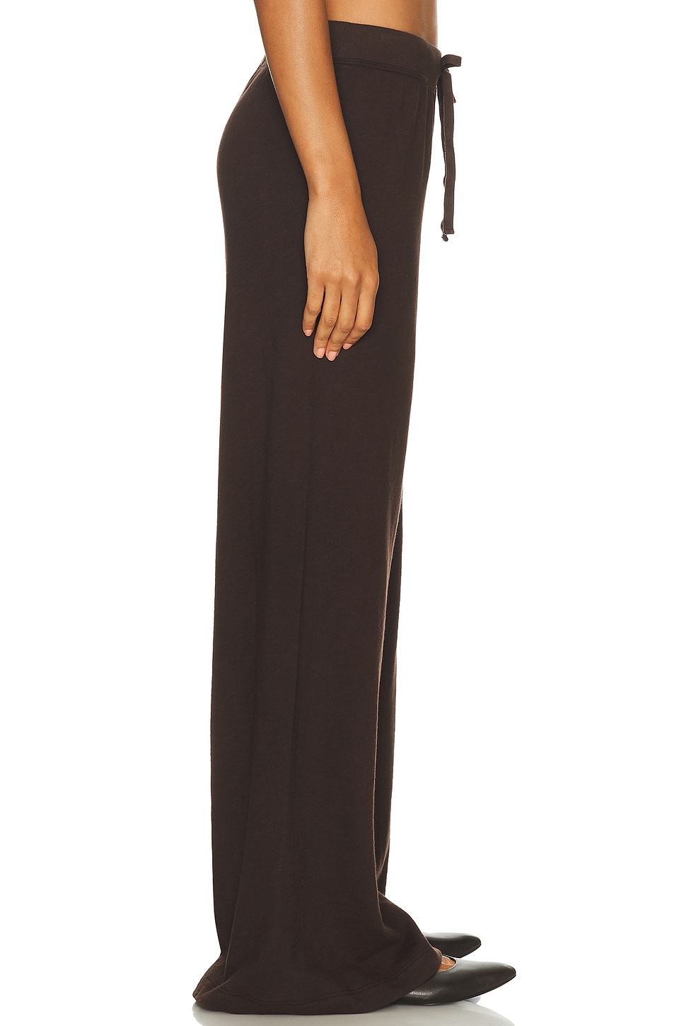 Éterne Drawstring Lightweight French Terry Wide Leg Sweatpant In Brown