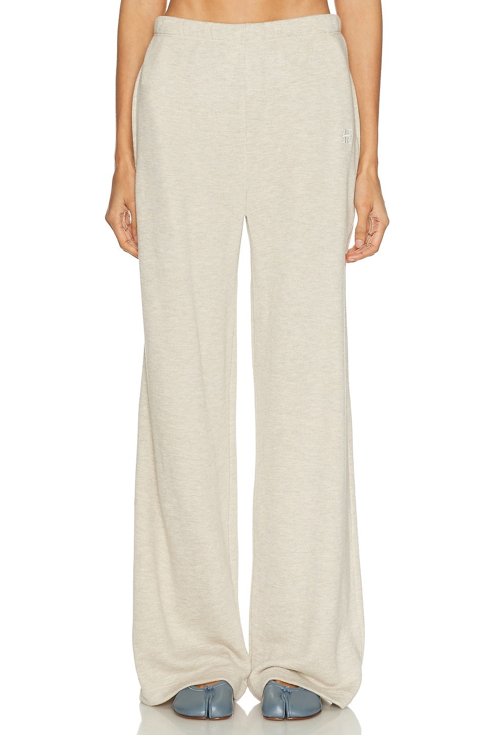 Image 1 of Eterne Oversized Wide Leg Sweatpant in Heather Oatmeal