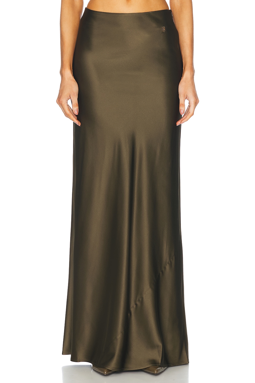 Image 1 of Eterne Bianca Silk Skirt in Moss