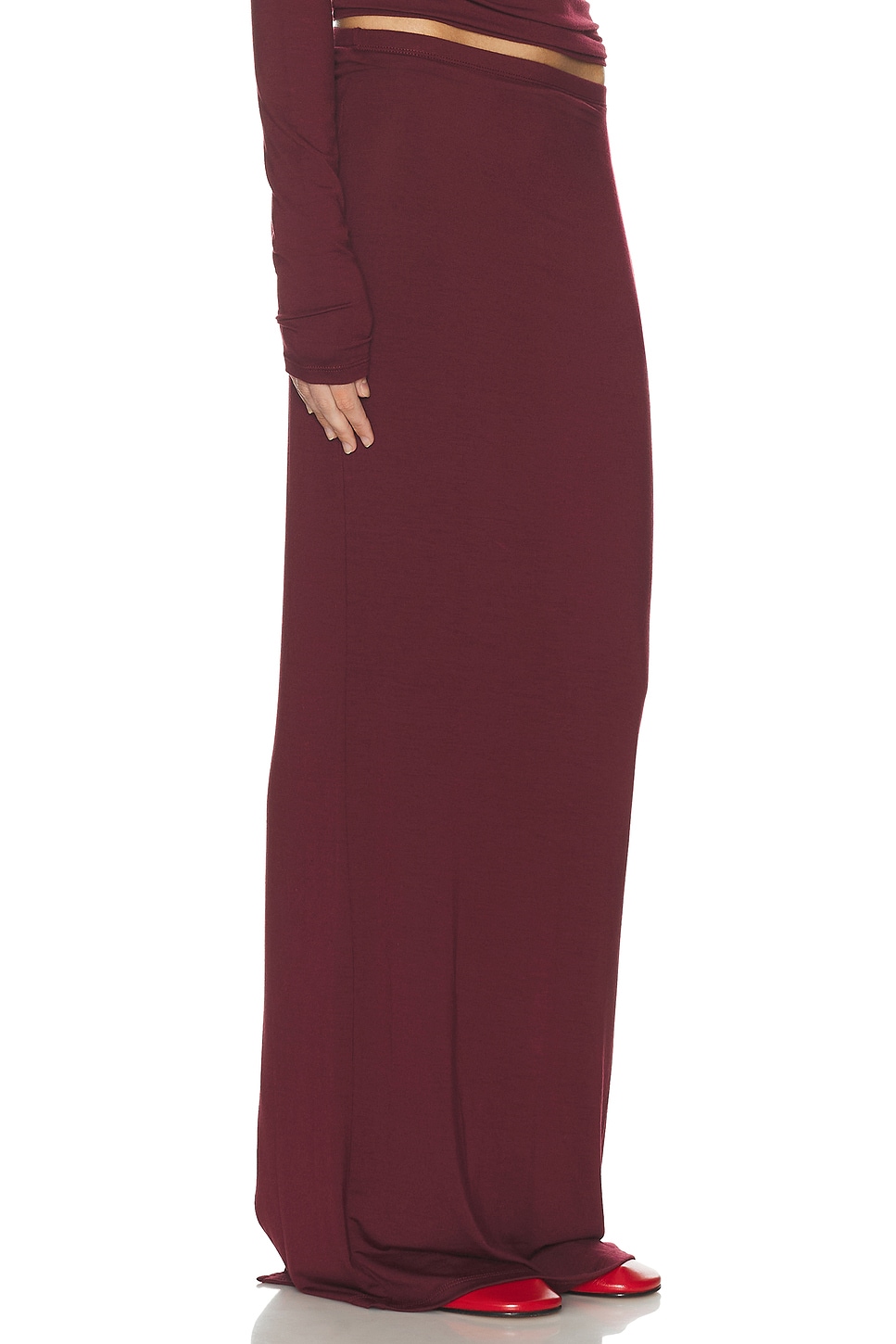 Éterne Maxi Soft Jersey Skirt In Red