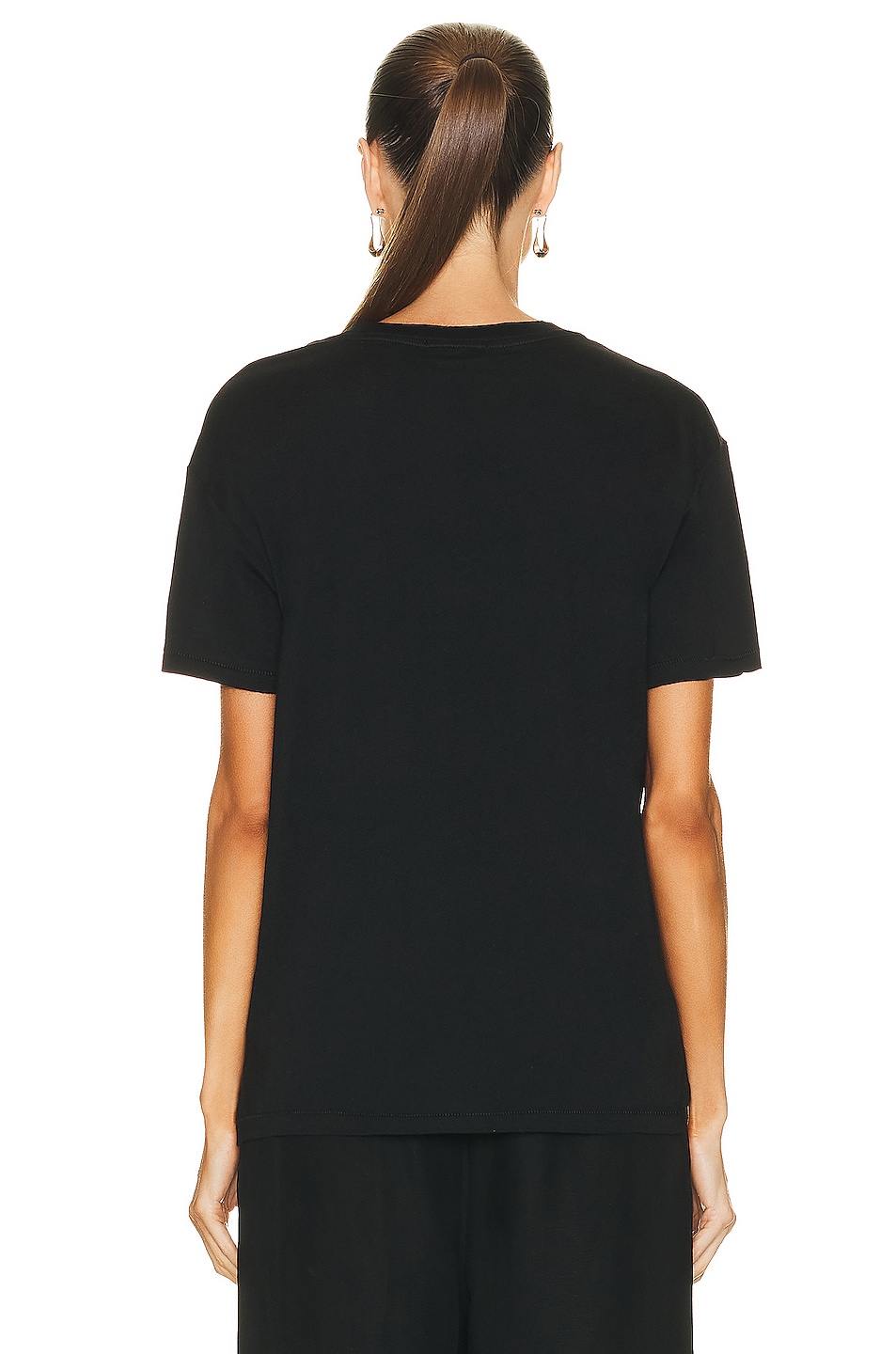 Eterne Short Sleeve Boyfriend Tee in Black FWRD