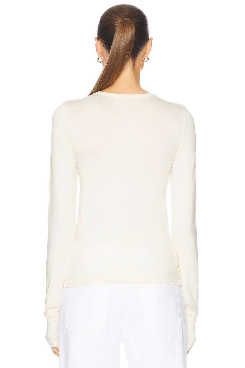 ÉTERNE Fitted Crewneck Long Sleeve T-Shirt