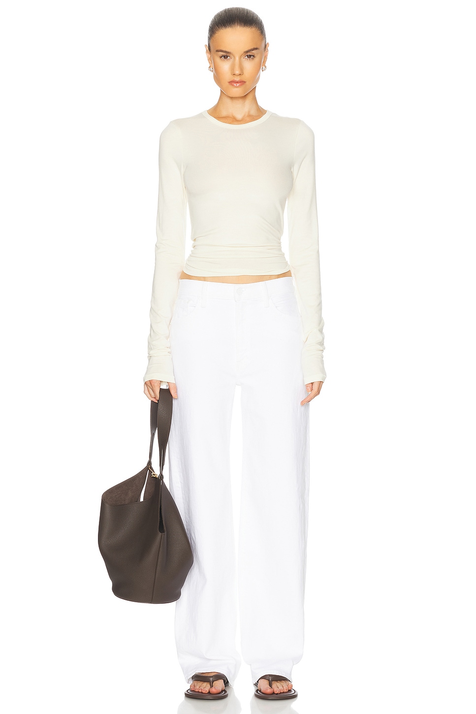 ÉTERNE Fitted Crewneck Long Sleeve T-Shirt