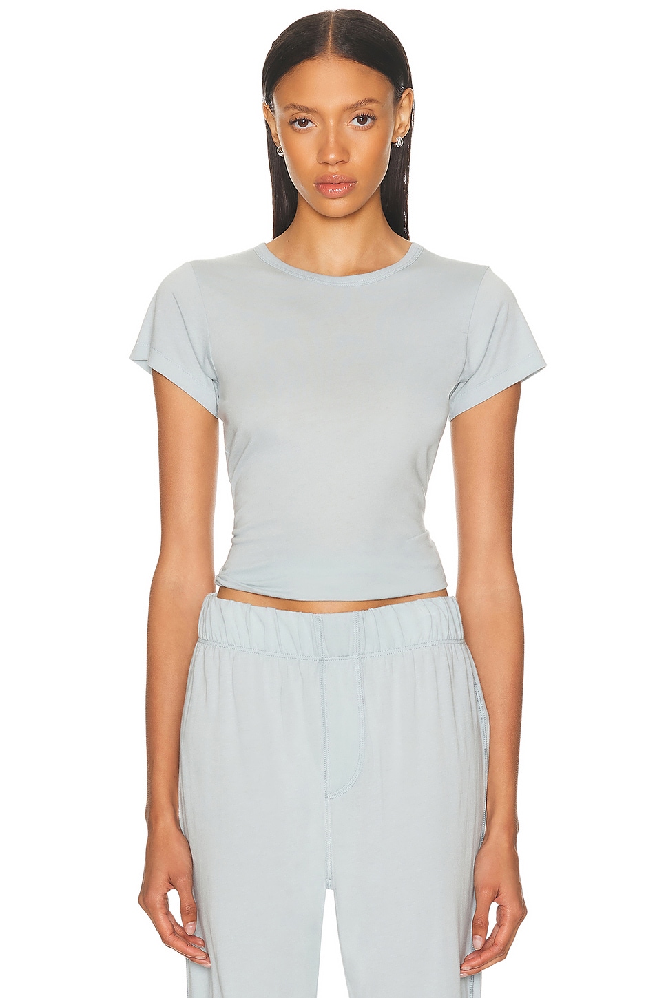 Eterne Fitted Crewneck Short Sleeve T-Shirt in Blue