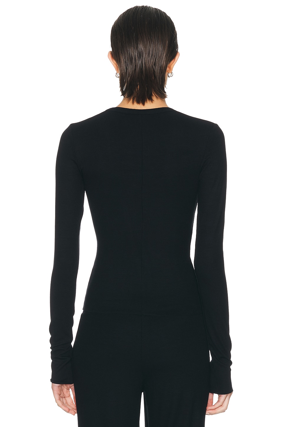 Eterne Long Sleeve Butter Rib V Neck Top | Thumbnail 3