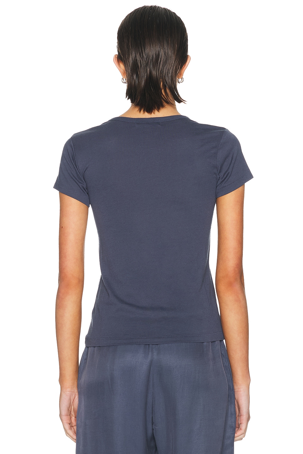 Eterne Fitted Crewneck Cotton Modal Short Sleeve T-Shirt | Thumbnail 3