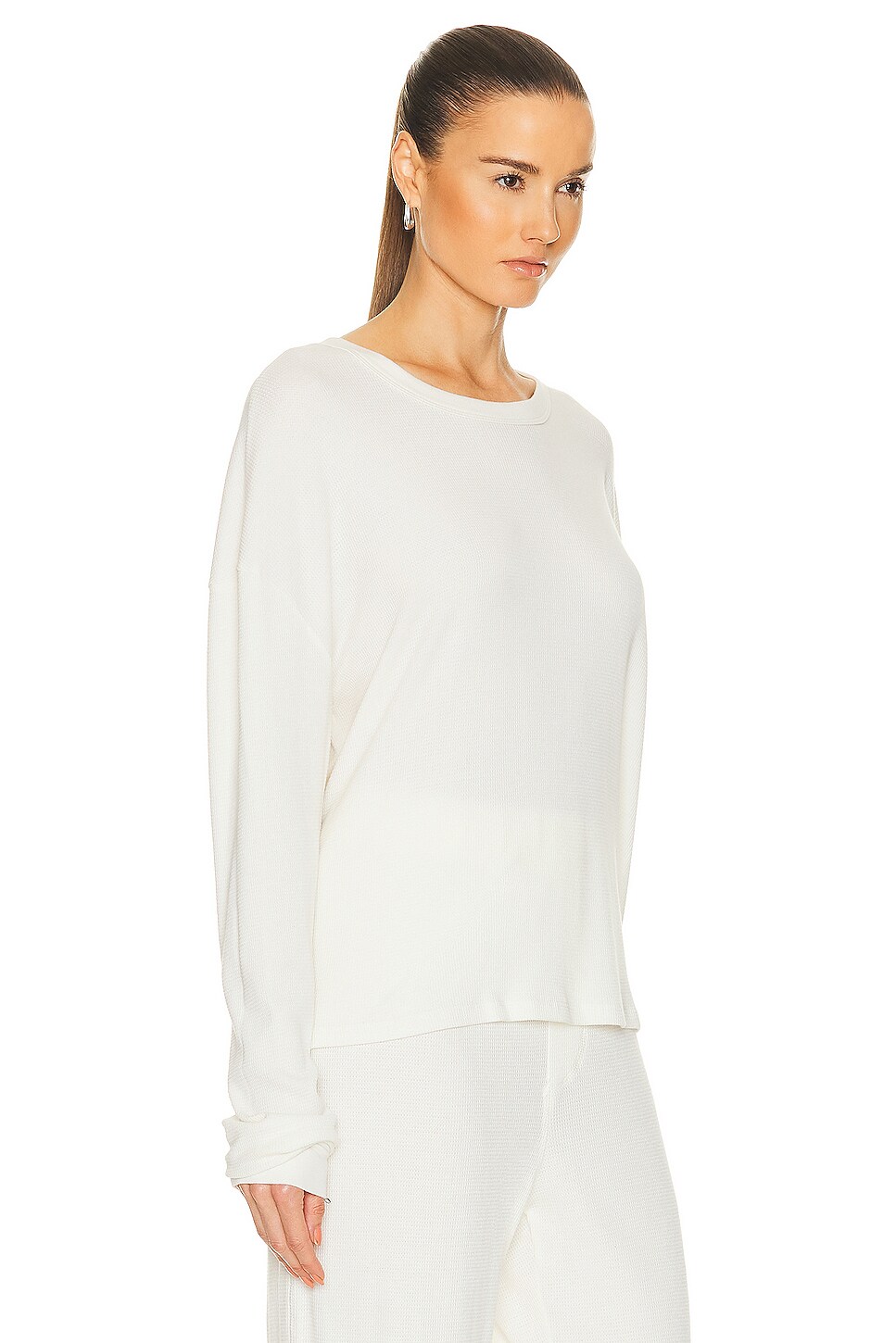 Eterne Oversized Thermal Top in Ivory | FWRD