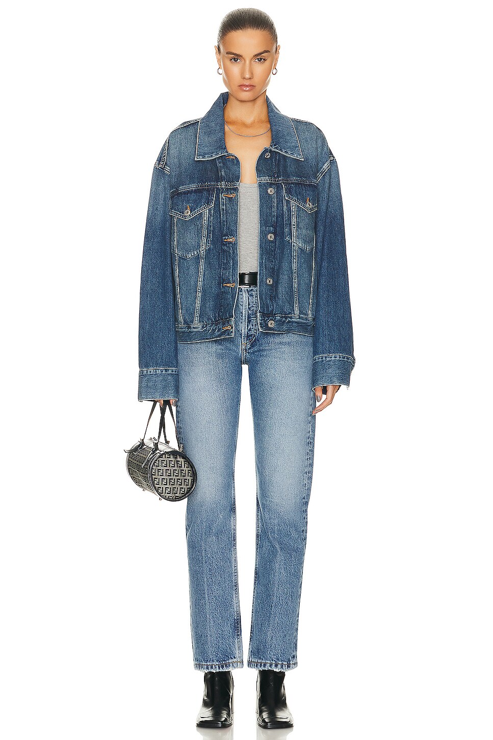 Image 4 of Eterne Rib Racerback Tank Top in Heather Grey