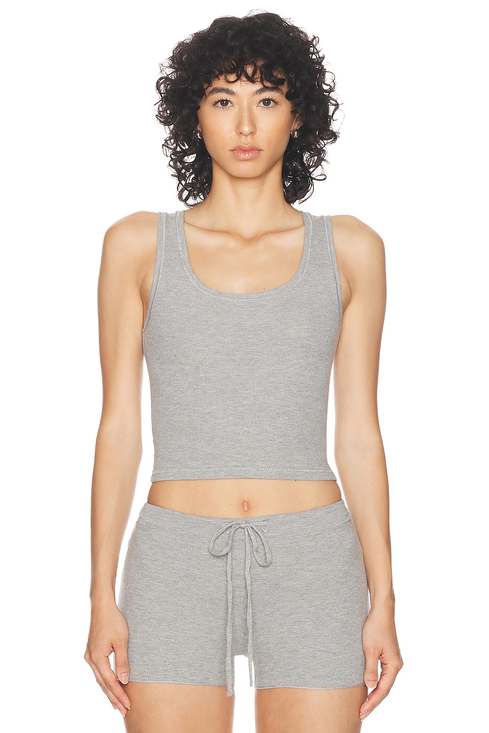 Image 1 of Eterne Square Neck Tank Top in Heather Grey