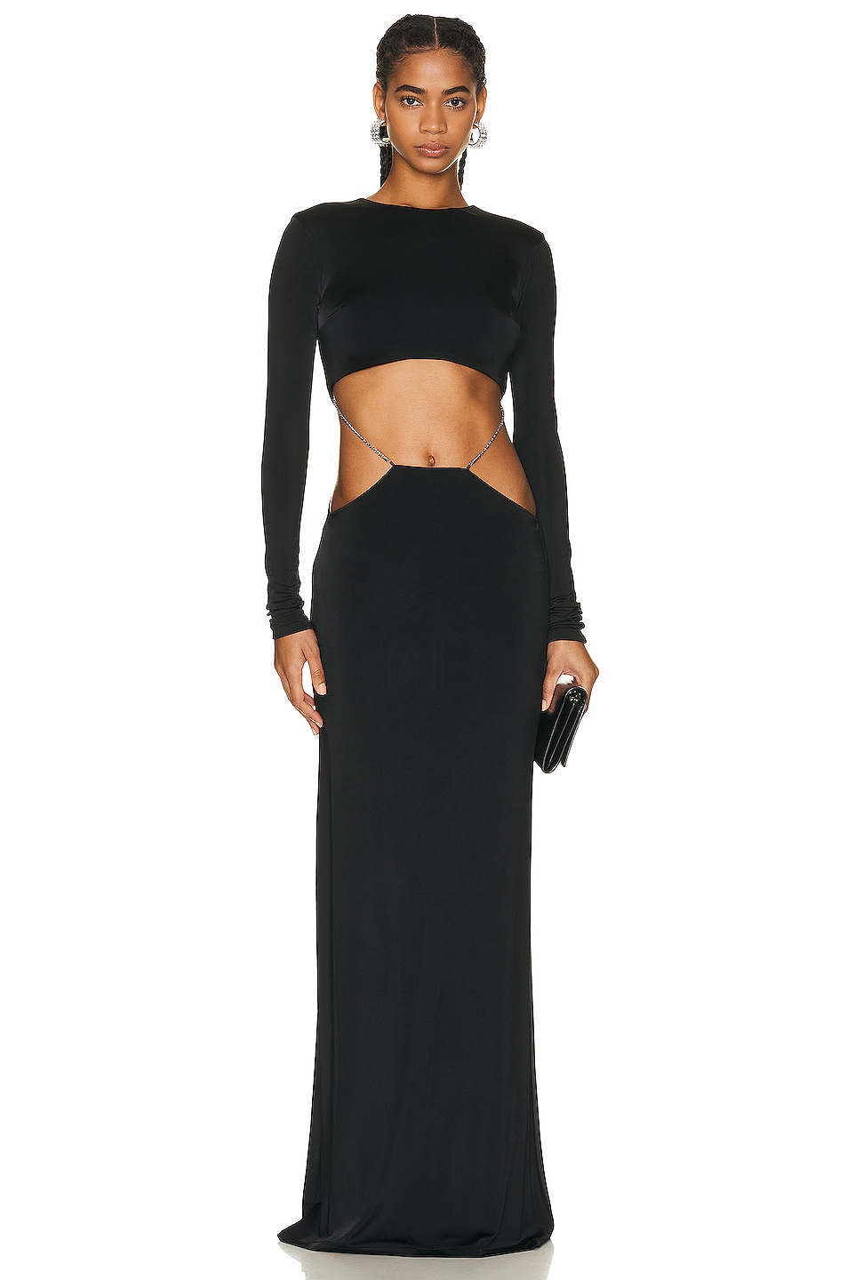Image 1 of ET OCHS Luisa Low Rise Chain Gown in Black