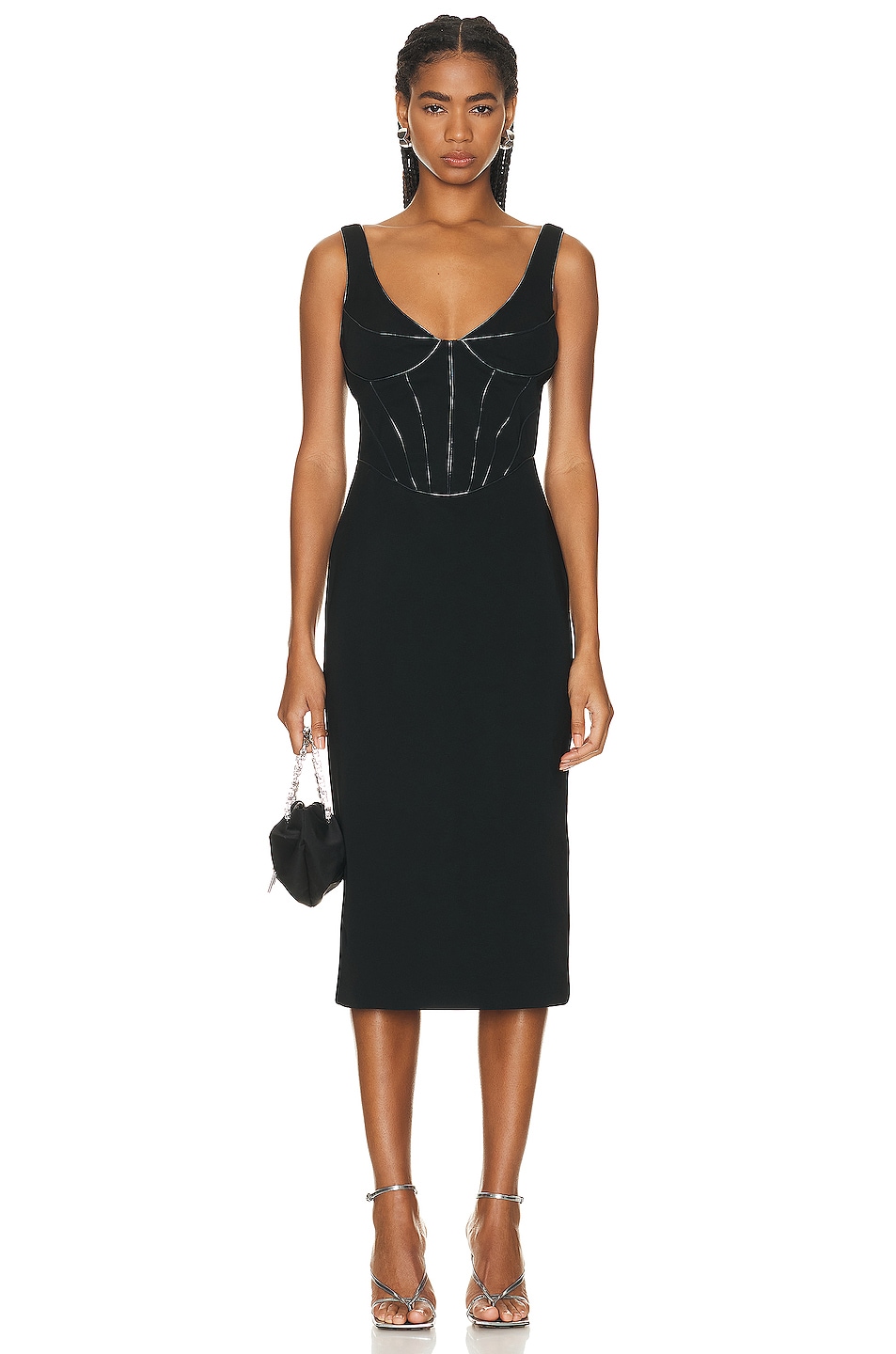 Image 1 of ET OCHS Valerie Corset Midi Dress in Black
