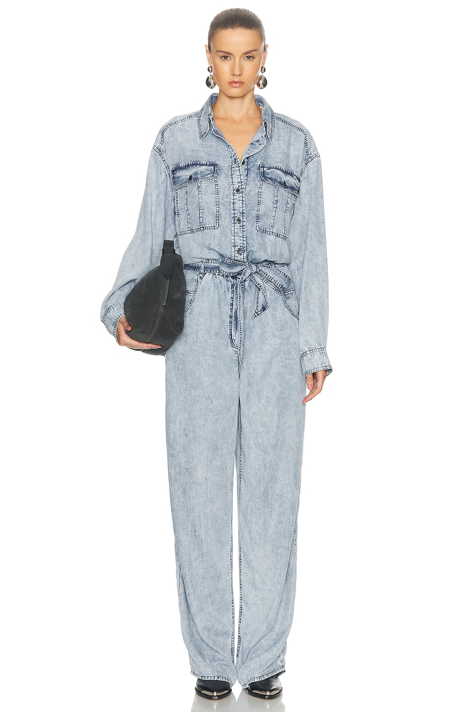 Belted Jumpsuit in Blue