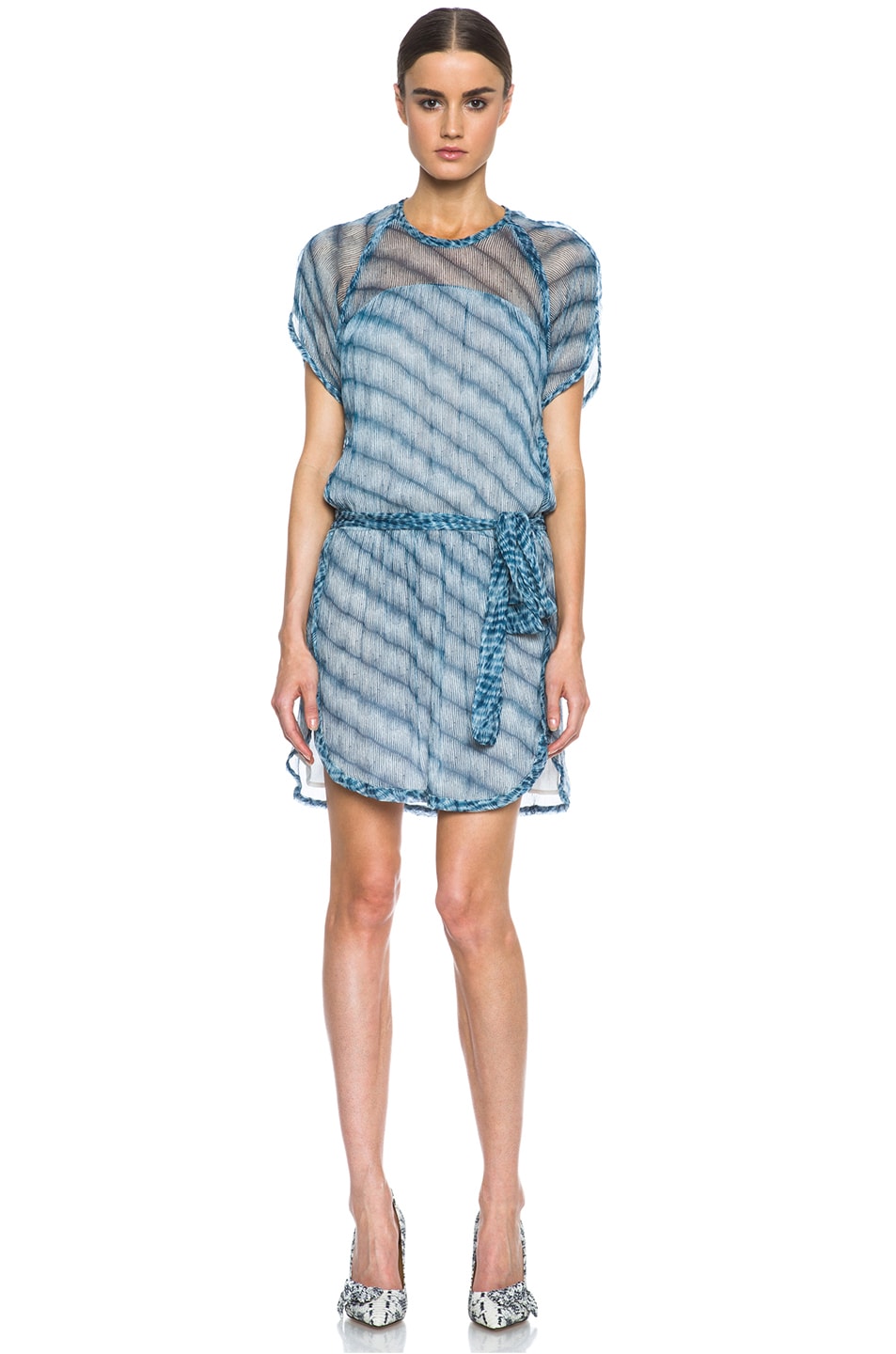 Isabel Marant Etoile Zaggy Silk Dress in Blue | FWRD