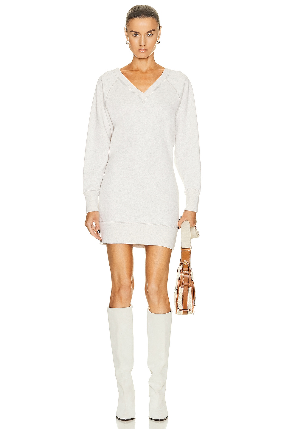 Image 1 of Isabel Marant Etoile Manuela Light Sweatshirt Dress in Ecru