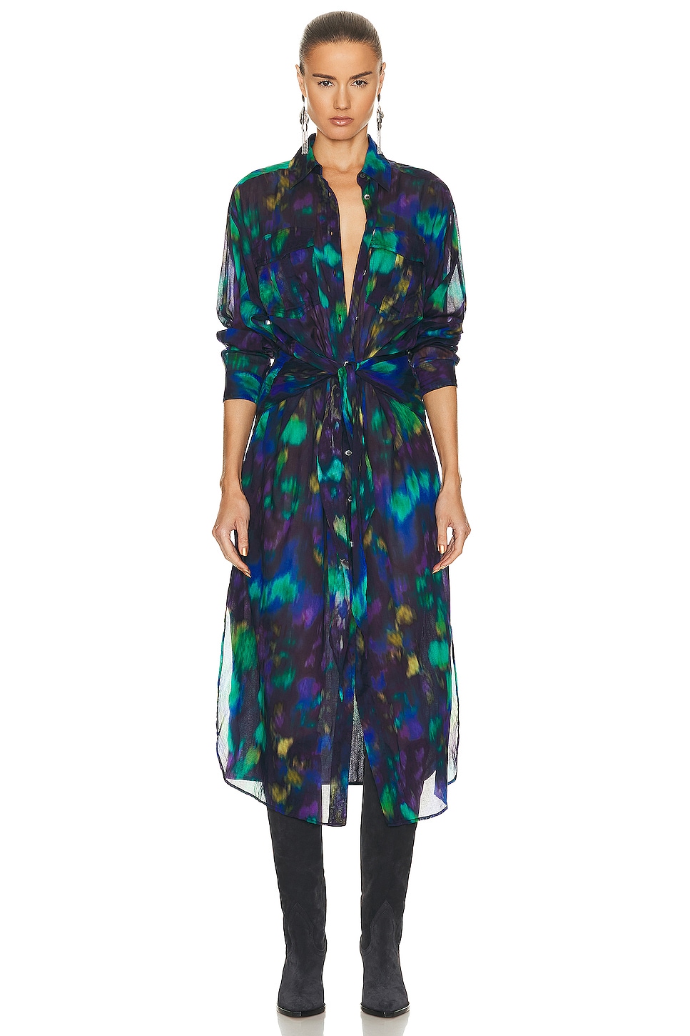 Image 1 of Isabel Marant Etoile Nesly Dress in Blue & Green