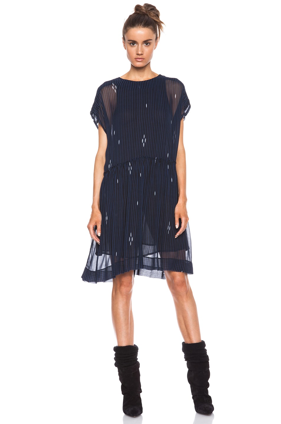 Image 1 of Isabel Marant Etoile Calesi Printed Viscose Dress in Midnight