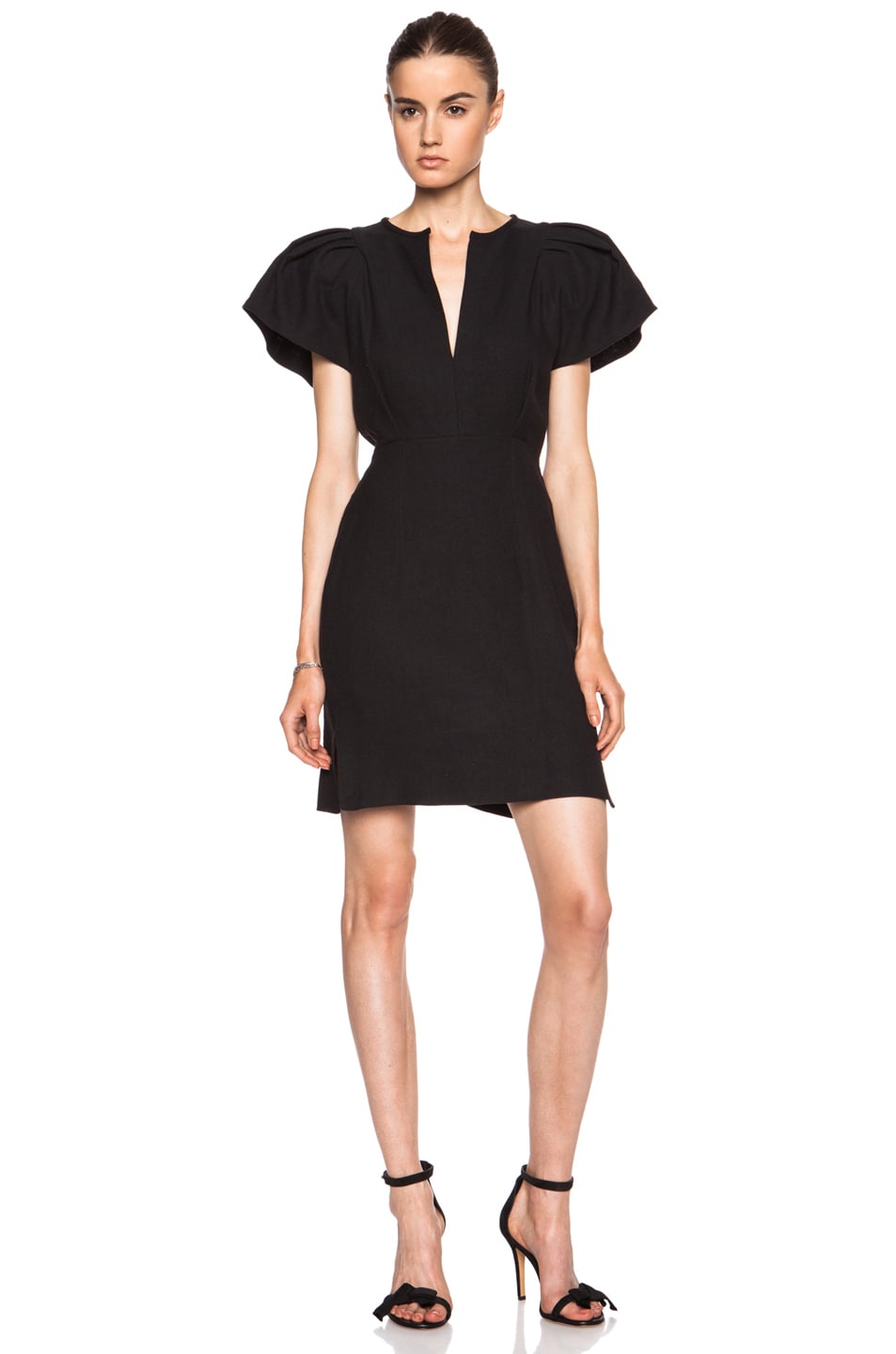 Image 1 of Isabel Marant Etoile Gaia Linen-Blend Dress in Black