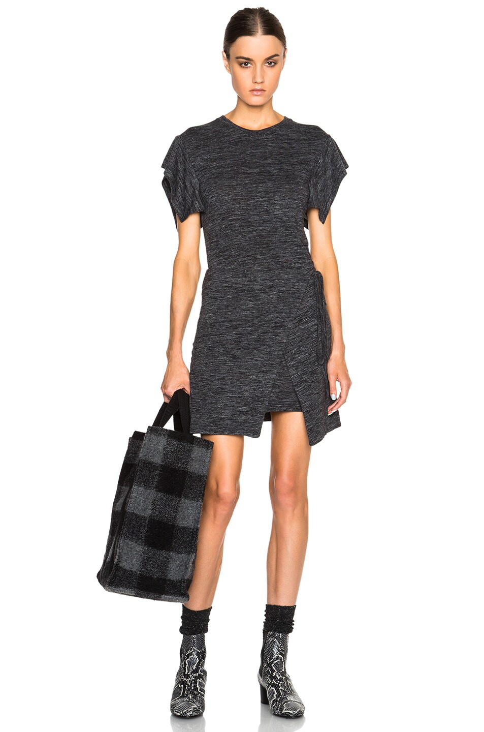 Image 1 of Isabel Marant Etoile Wad Foldover Skirt Jersey Dress in Anthracite