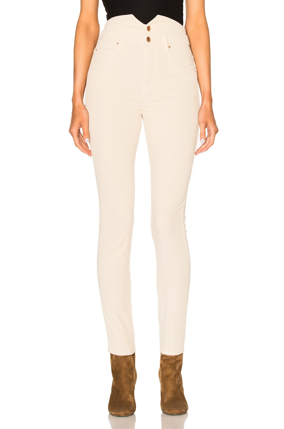 Image 1 of Isabel Marant Etoile Farley High Waisted Jeans in Chalk