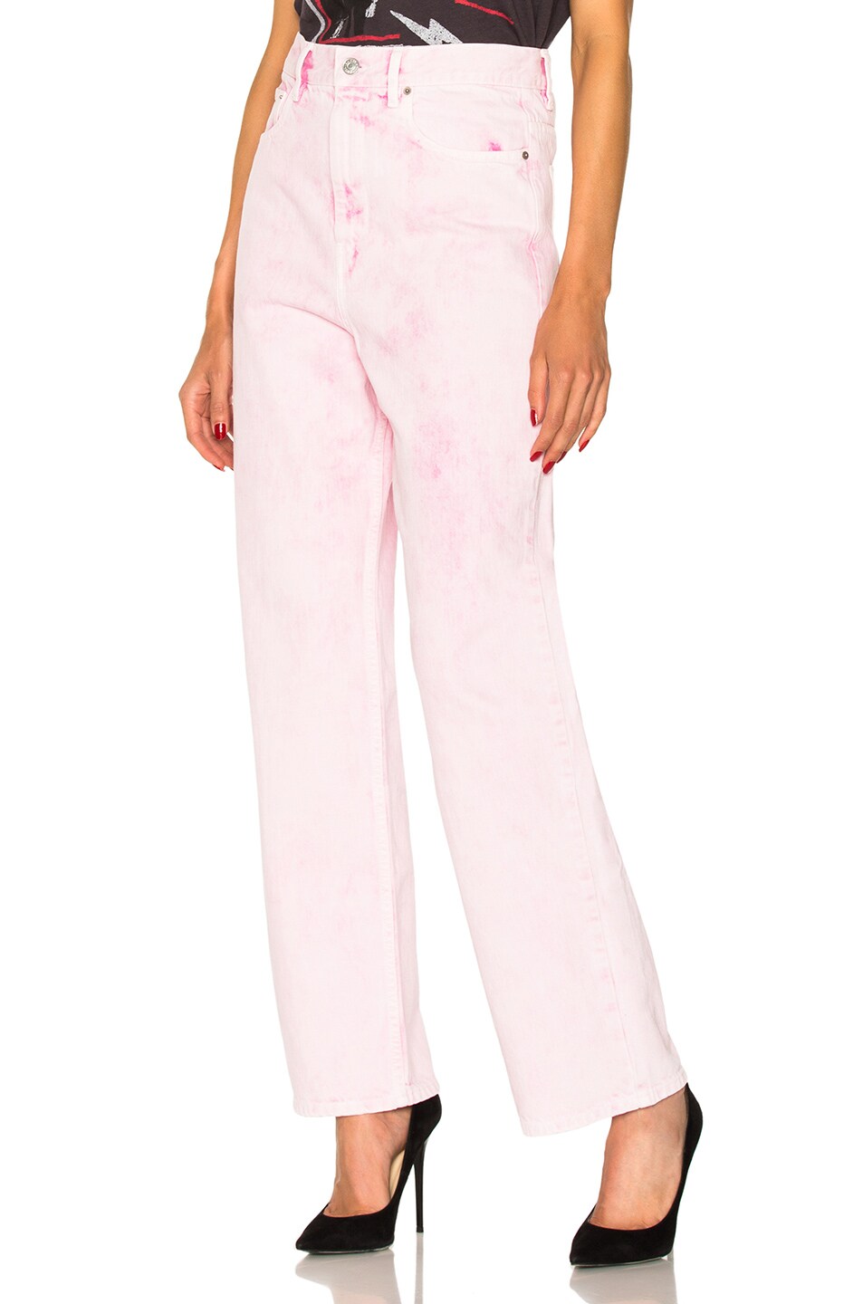 Image 1 of Isabel Marant Etoile Forby Colored Boyfriend Jeans in Light Pink