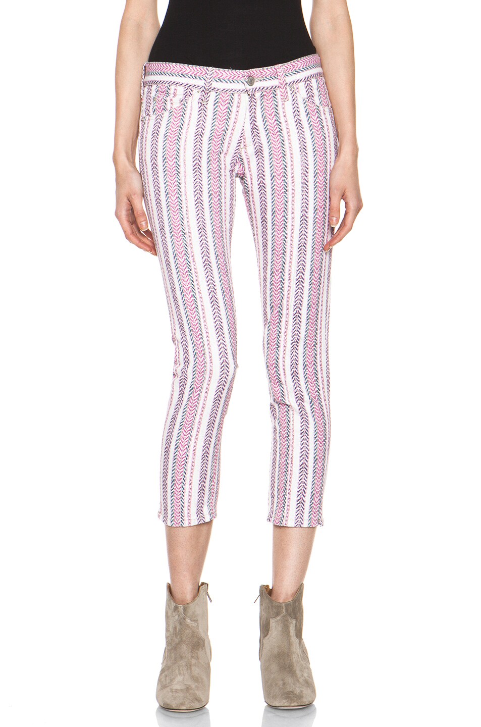 Isabel Marant Etoile Cooper Striped Jeans in Fuchsia | FWRD