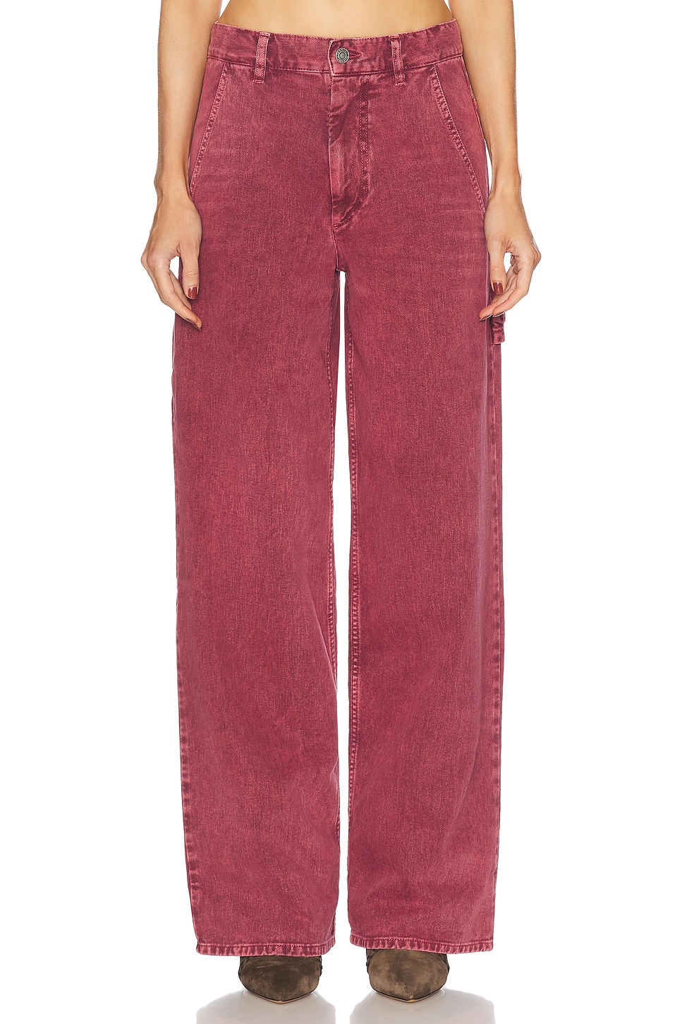 Image 1 of Isabel Marant Etoile Solene Wide Leg in Raspberry