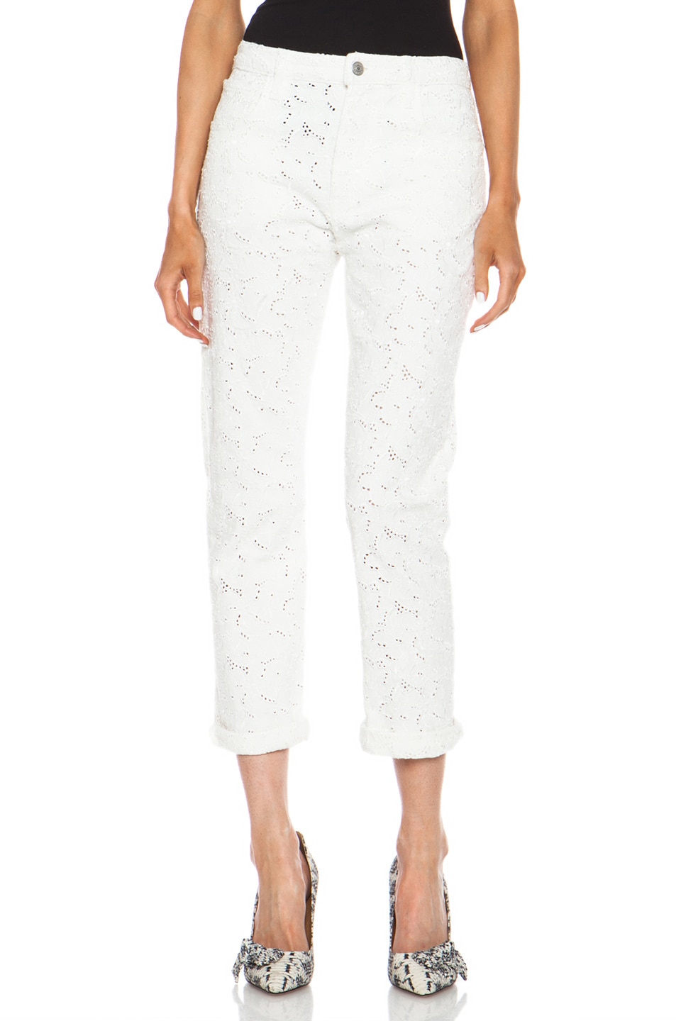 Image 1 of Isabel Marant Etoile Maddy Embroidered Jean in White