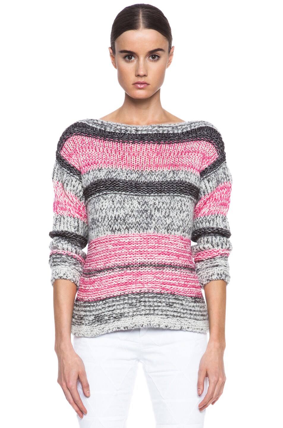 Image 1 of Isabel Marant Etoile Pit Knit Sweater in Fuchsia