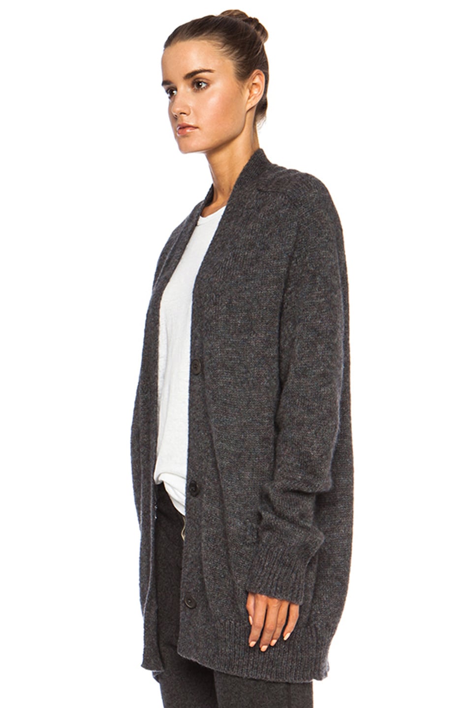 Isabel Marant Etoile Rider Lambswool Cardigan in Grey Blue | FWRD