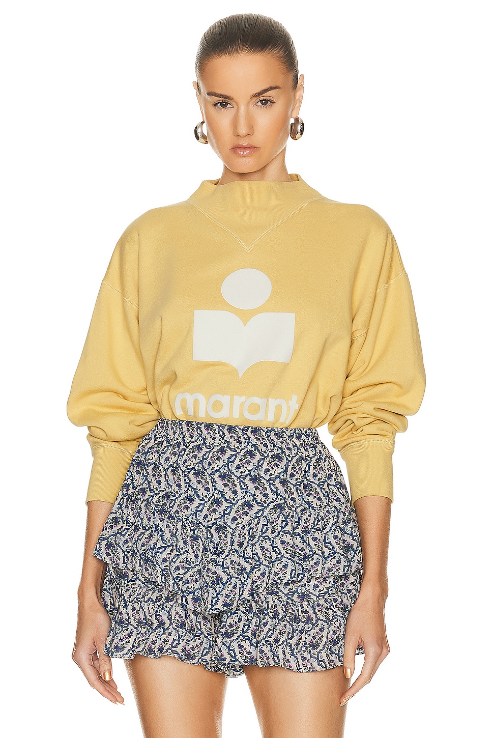 Image 1 of Isabel Marant Etoile Moby Sweatshirt in Sunlight & Ecru