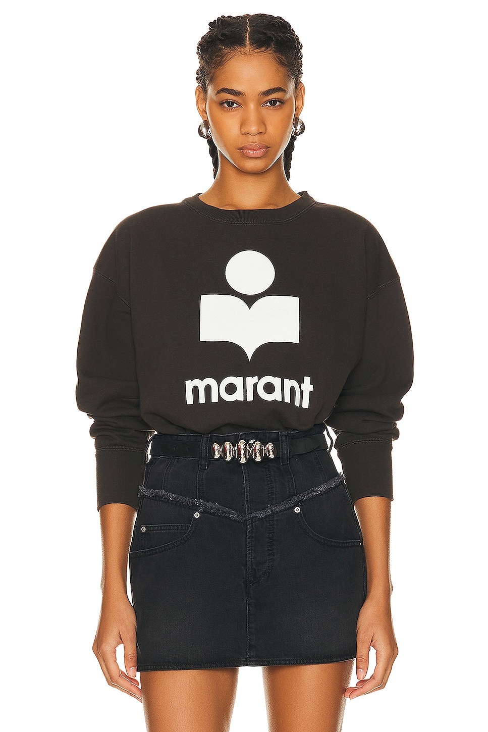 Image 1 of Isabel Marant Etoile Mobyli Sweatshirt in Faded Black & Ecru