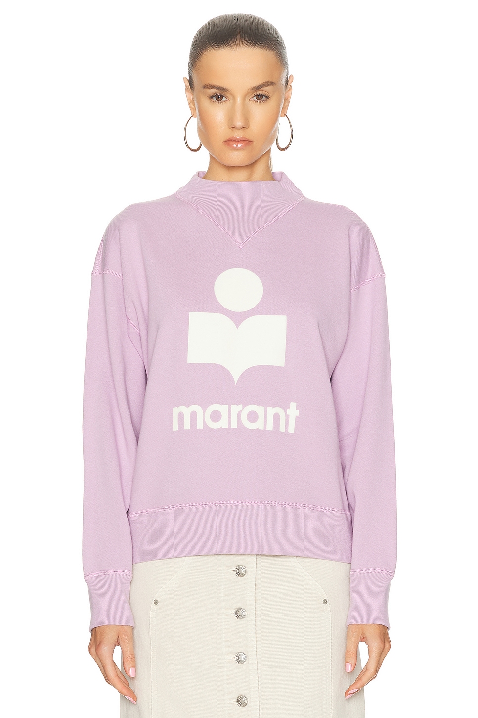Image 1 of Isabel Marant Etoile Moby Sweatshirt in Lilac & Ecru