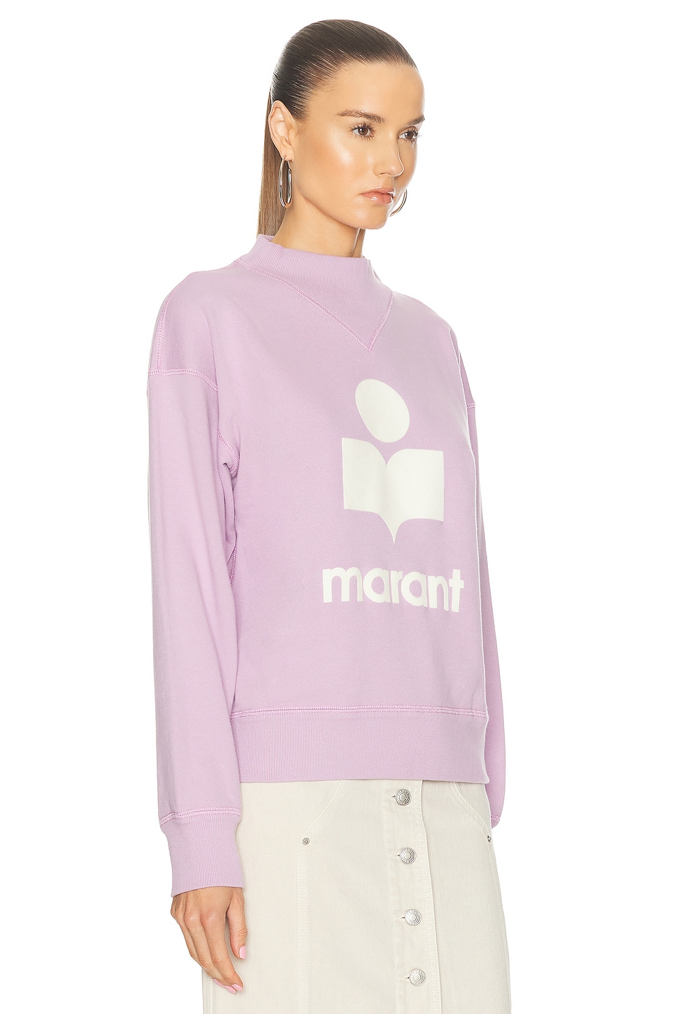 Shop Isabel Marant Étoile Moby Sweatshirt In Lilac & Ecru