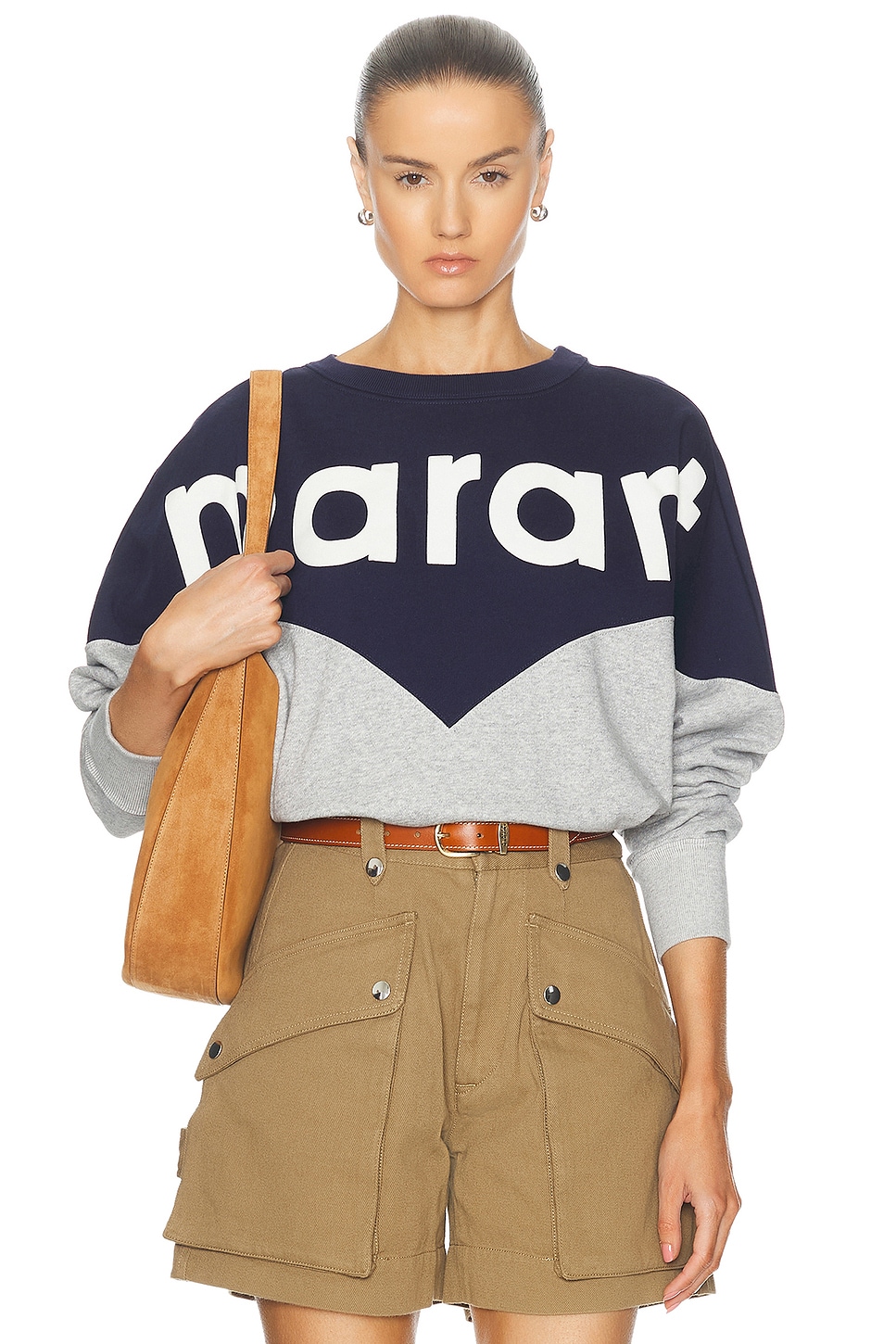 Shop Isabel Marant Étoile Houston Sweatshirt In Navy & Grey