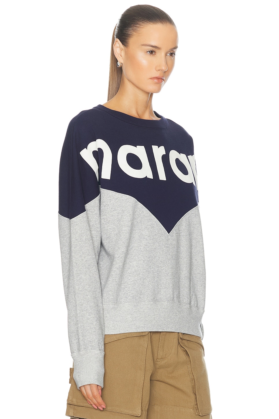 Shop Isabel Marant Étoile Houston Sweatshirt In Navy & Grey