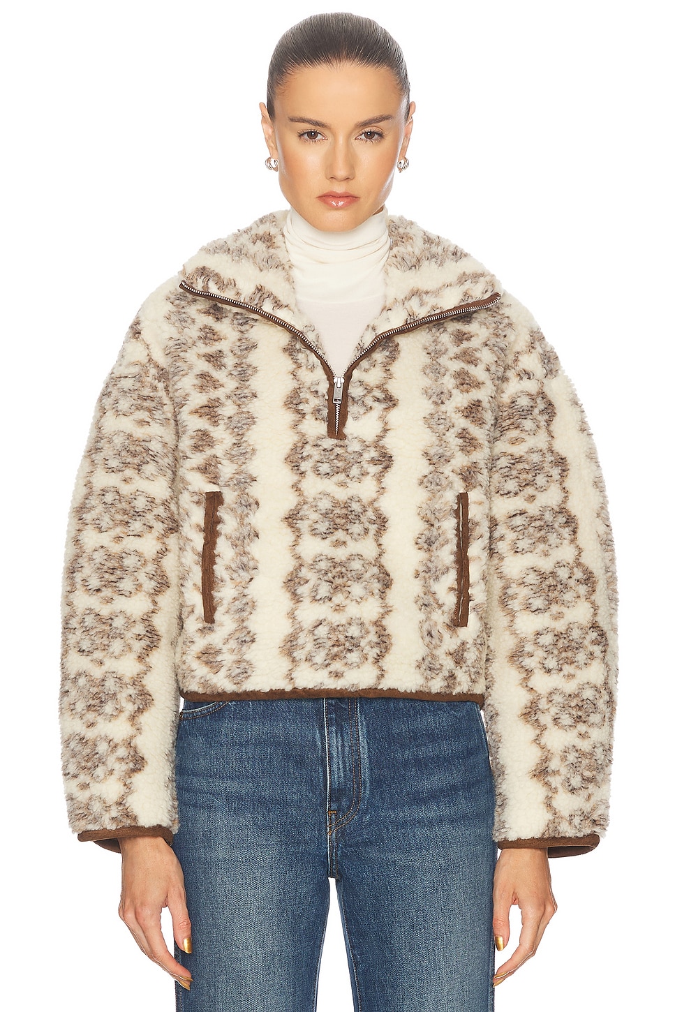 Image 1 of Isabel Marant Etoile Marie Jacket in Ecru & Brown